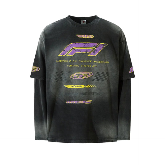 Men's Graphic Round Neck Long Sleeve T-Shirt