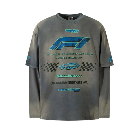 Men's Graphic Round Neck Long Sleeve T-Shirt